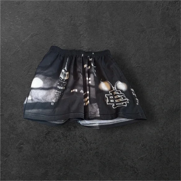 Eric Emanuel Black and Gray Mesh Shorts - Picture 4 of 4